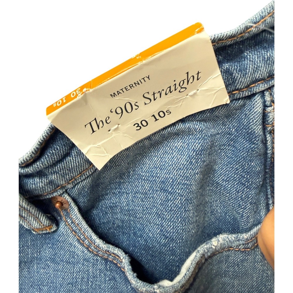 NWT Abercrombie & Fitch The 90's Straight Maternity Jeans Womens 10s/30 Blue - Picture 5 of 8